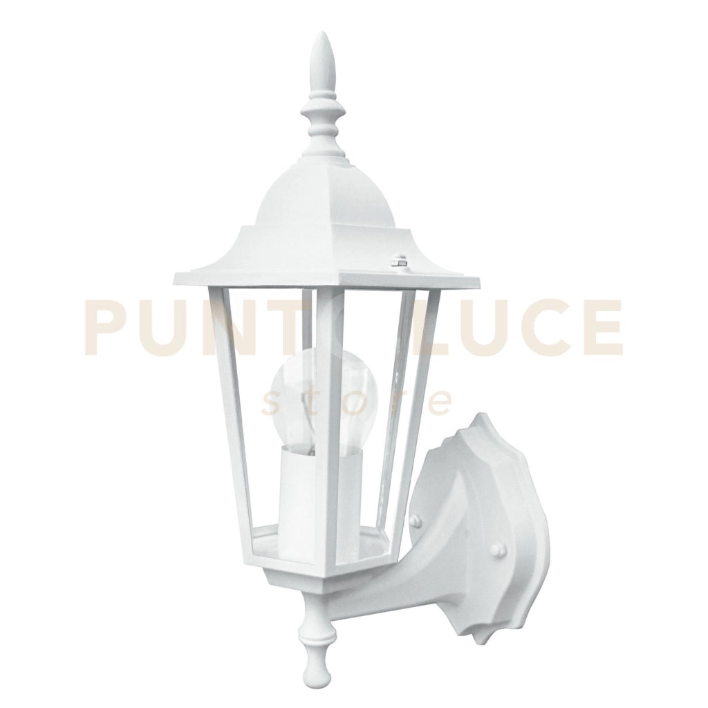 APPLIQUE UP MILANO BIANCA 1 LUCE ATTACCO E27 IP44 17X20,8X36CM ALLUMINIO E VETRO