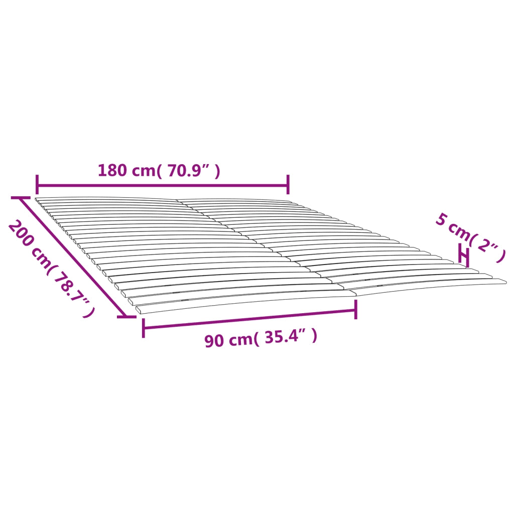 Doghe di ricambio per letto con 48 doghe 2 pz 90x200 cm 3203725