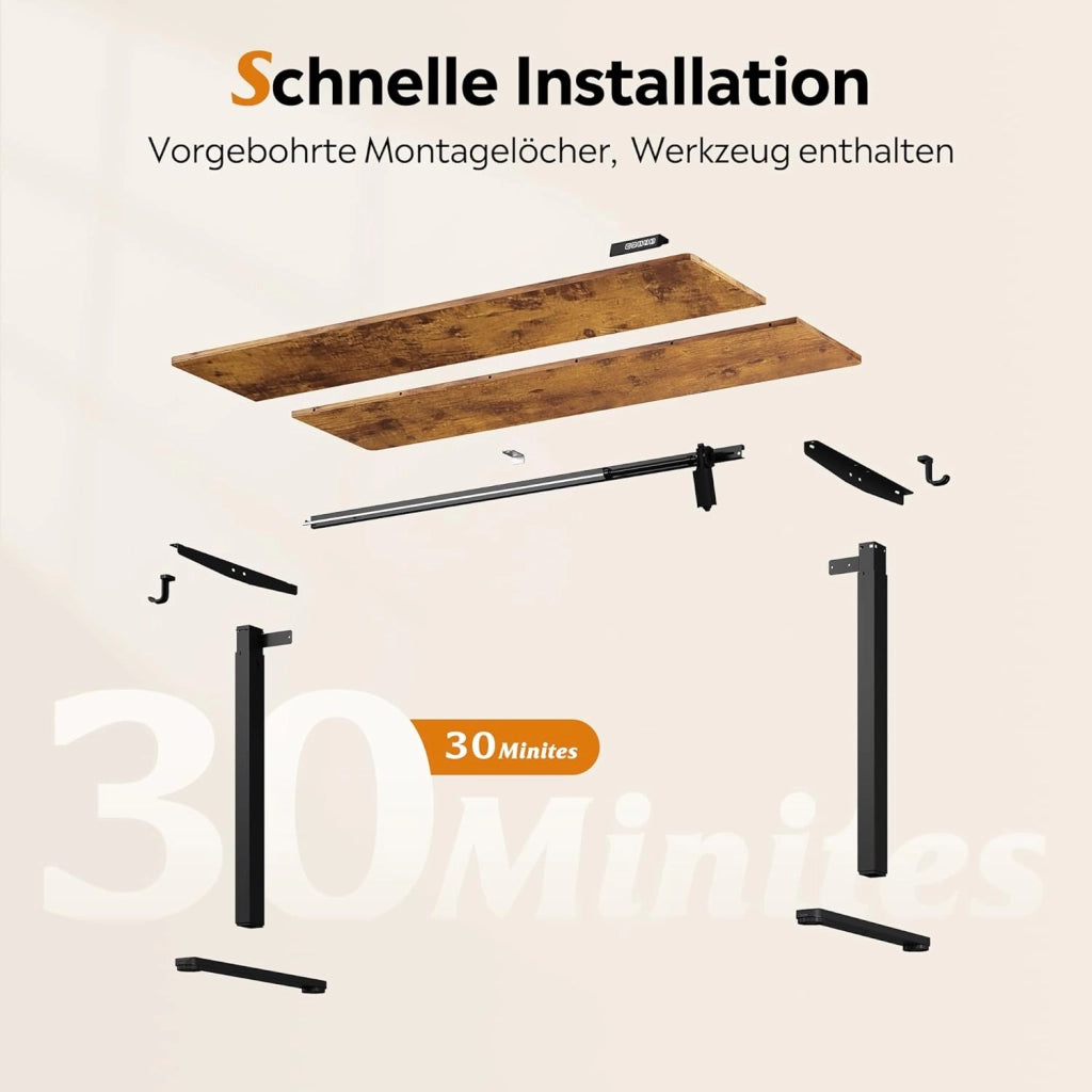Scrivania Elettrica Regolabile in Altezza ¨C Zephmum ¨C Marrone 120x60x72-120
