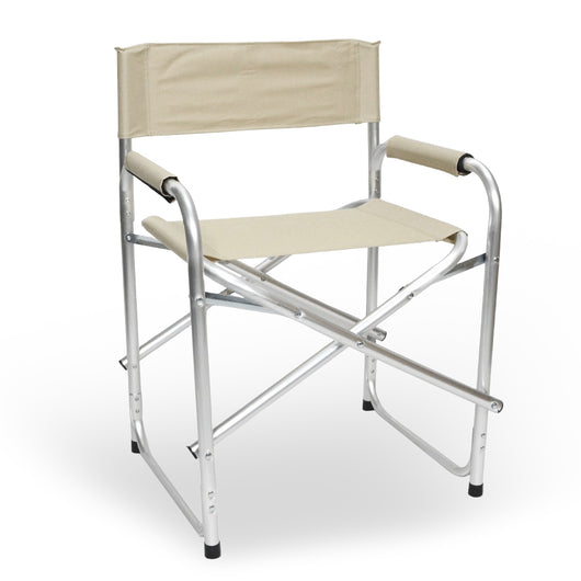 Sedia relax pieghevole Regista in alluminio con rivestimento in textilene beige