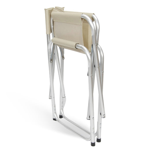 Sedia relax pieghevole Regista in alluminio con rivestimento in textilene beige