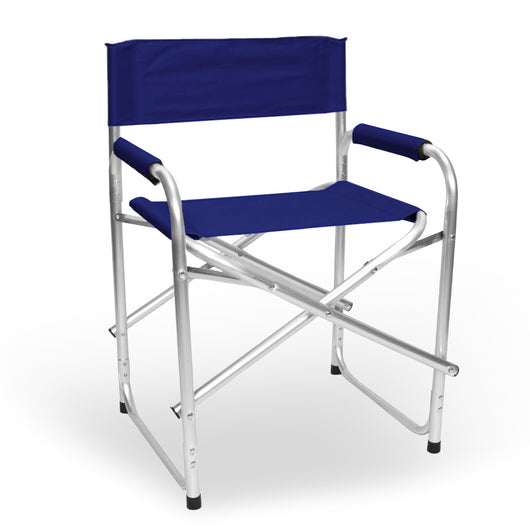 Sedia relax pieghevole Regista in alluminio con rivestimento in textilene blu