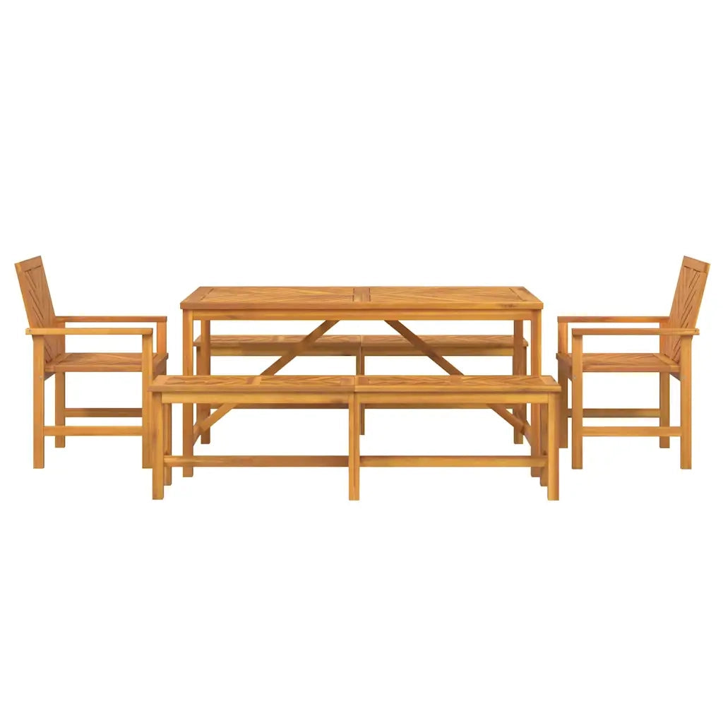 Set da Pranzo per Giardino 5 pcs Marrone 3154113