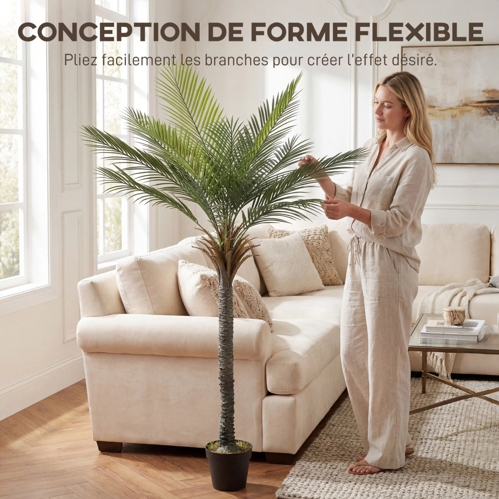 Pianta artificiale tropicale in vaso ¨C zephmum ¨C verde, 180 cm, 15 foglie