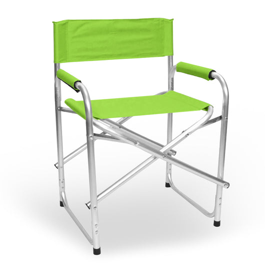 Sedia relax pieghevole Regista in alluminio con rivestimento in textilene verde