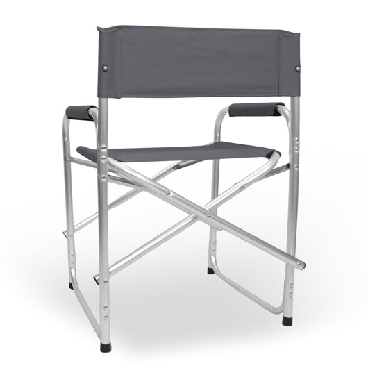 Sedia relax pieghevole Regista in alluminio con rivestimento in textilene grigio