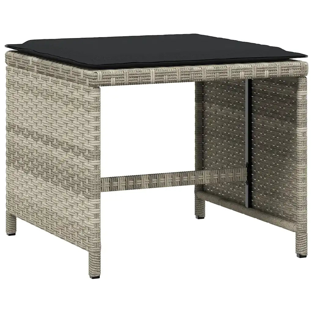 Set da Pranzo da Giardino 13pz con Cuscini Grigio in Polyrattan 3278110