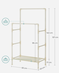 APPENDIABITI VALORA con ripiano - Ecru RDR01WT