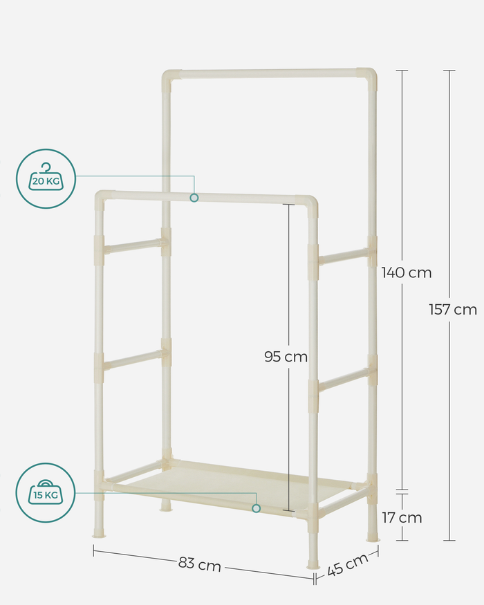 APPENDIABITI VALORA con ripiano - Ecru RDR01WT