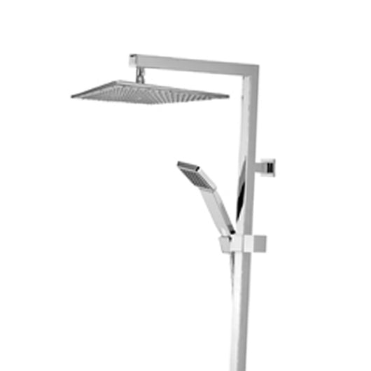 Set doccia in ottone cromato con flessibile - serie qubika