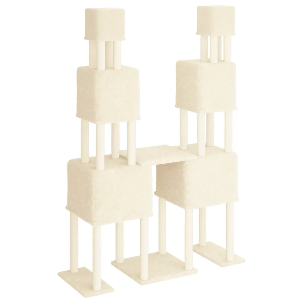 Albero per Gatti con Tiragraffi in Sisal Crema 199 cm 172079