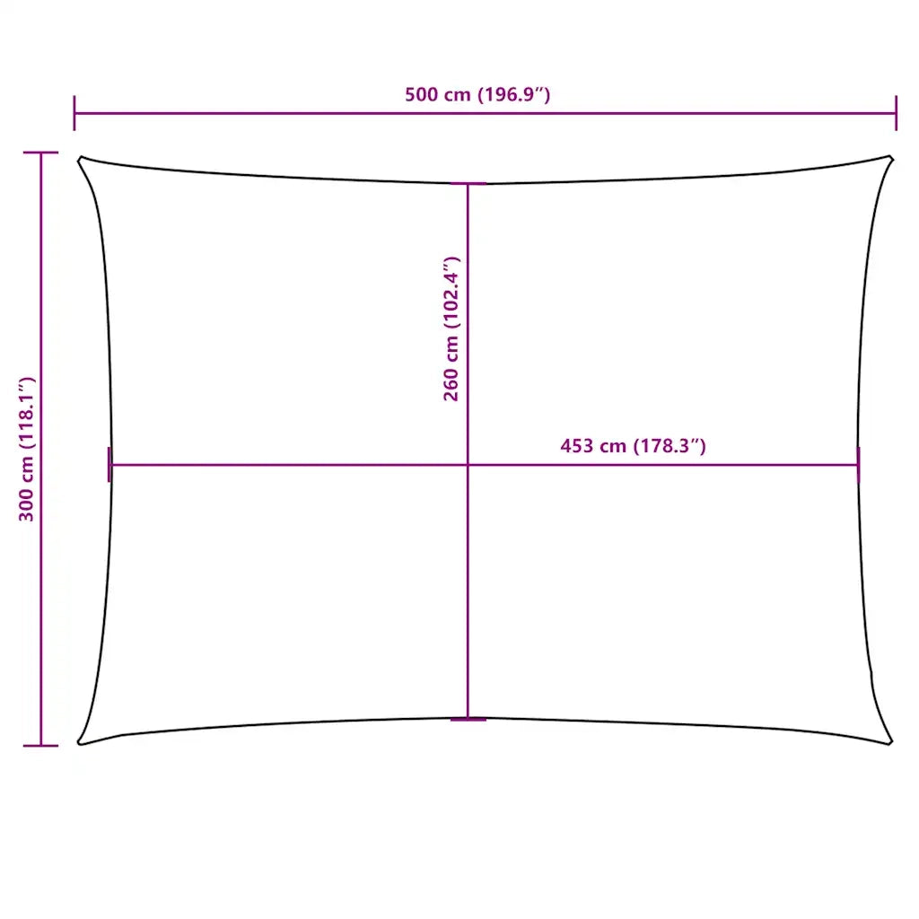 Parasole a Vela Oxford Rettangolare 3x5 m Gialla 135597