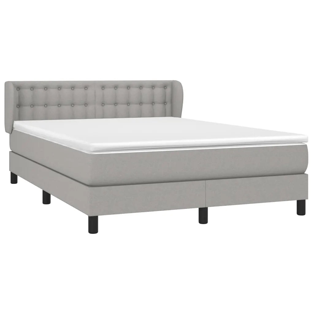 Giroletto a Molle con Materasso Grigio Chiaro 140x190cm Tessuto 3126557