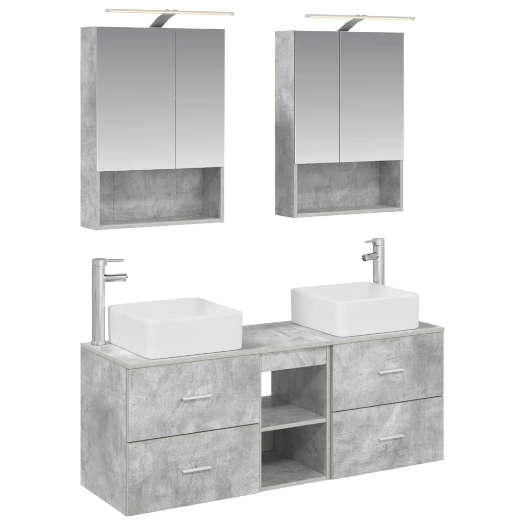 Set di mobili per il bagno 5 pcs Grigio Cemento 3406762
