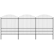 Recinzione da Giardino con Punta a Lancia in Acciaio 504x200 cm Nero 277750