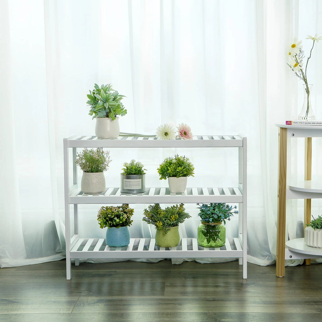 Scarpiera Valora in bambù bianco salvaspazio in stile moderno