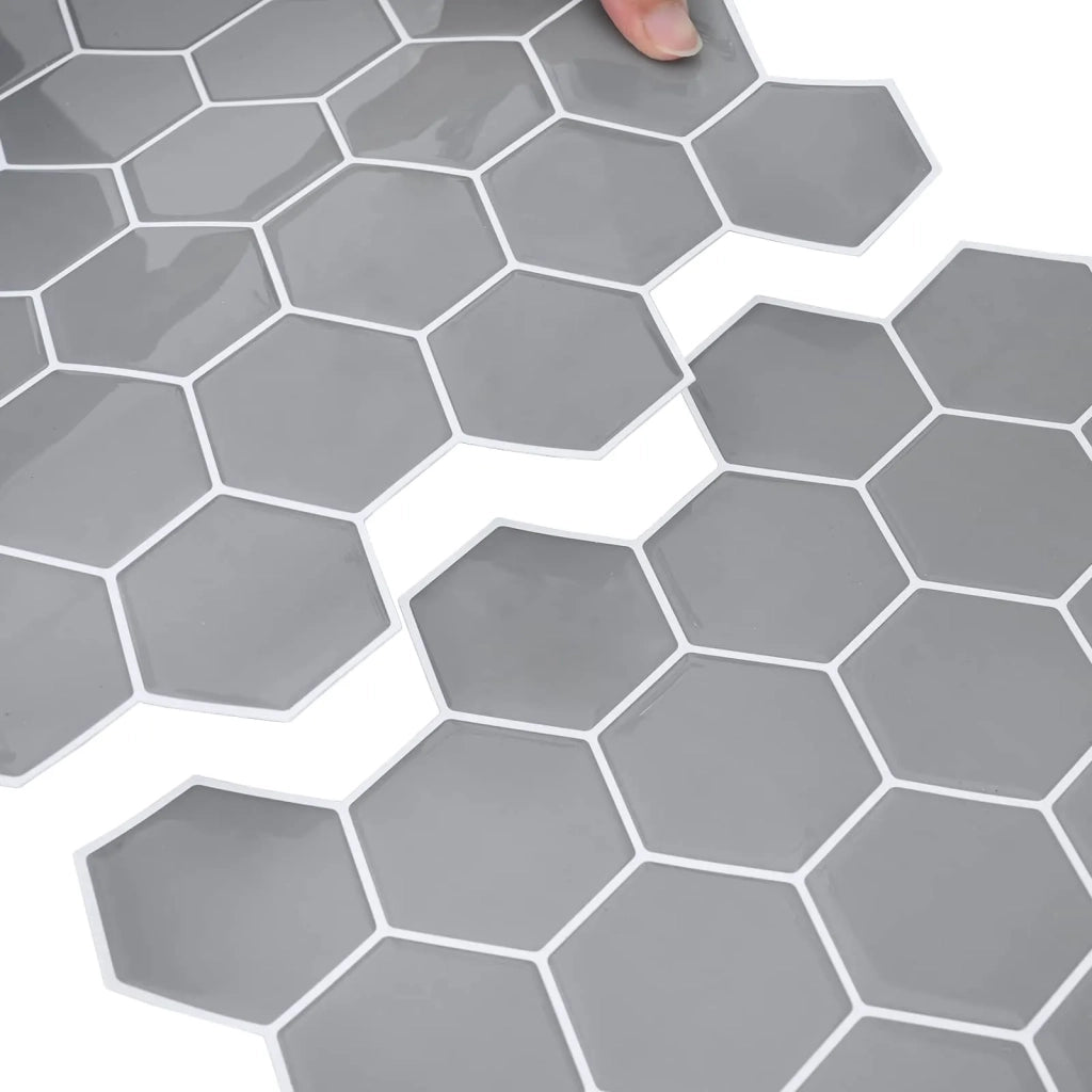 Piastrella Esagonale 10 pz Grigio 30 x 30 cm Poliuretano e PET CFW4769005