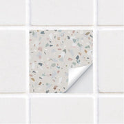 Tegelstickers in Terrazzo Grigio - Facili da applicare - 15 x 15 cm - Decorazione per Parete - Ideali per Bagno e Cucina