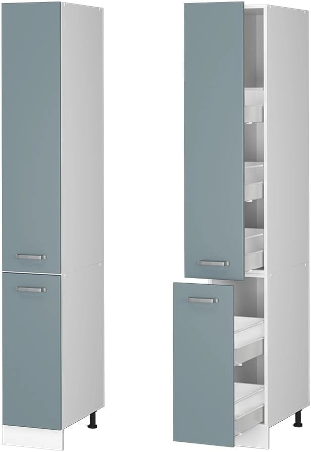 Armadio da farmacia R-Line, Grigio-blu, 30 cm, per la libera combinazione all'interno di sistemi cucina modulari