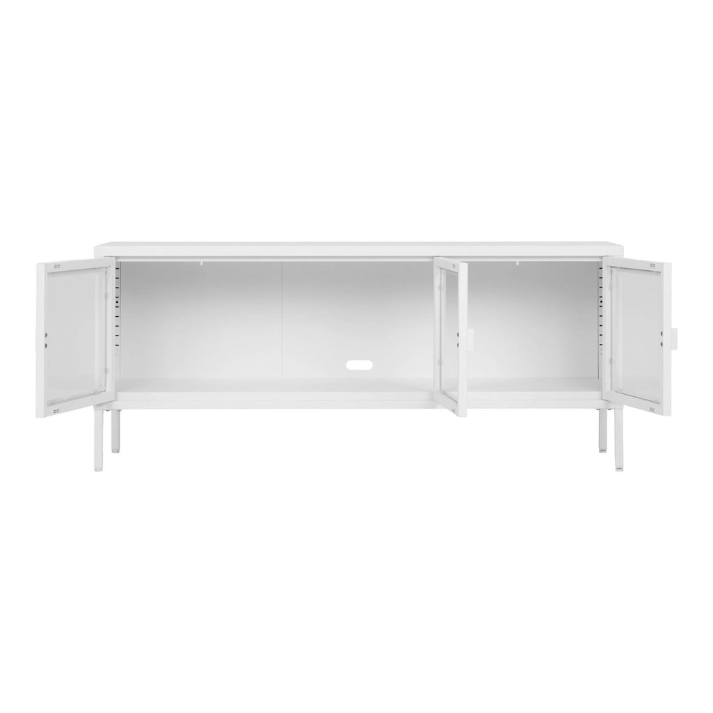 Mobile Porta TV Brisbane, Bianco, Metallo, 40x130x55 cm