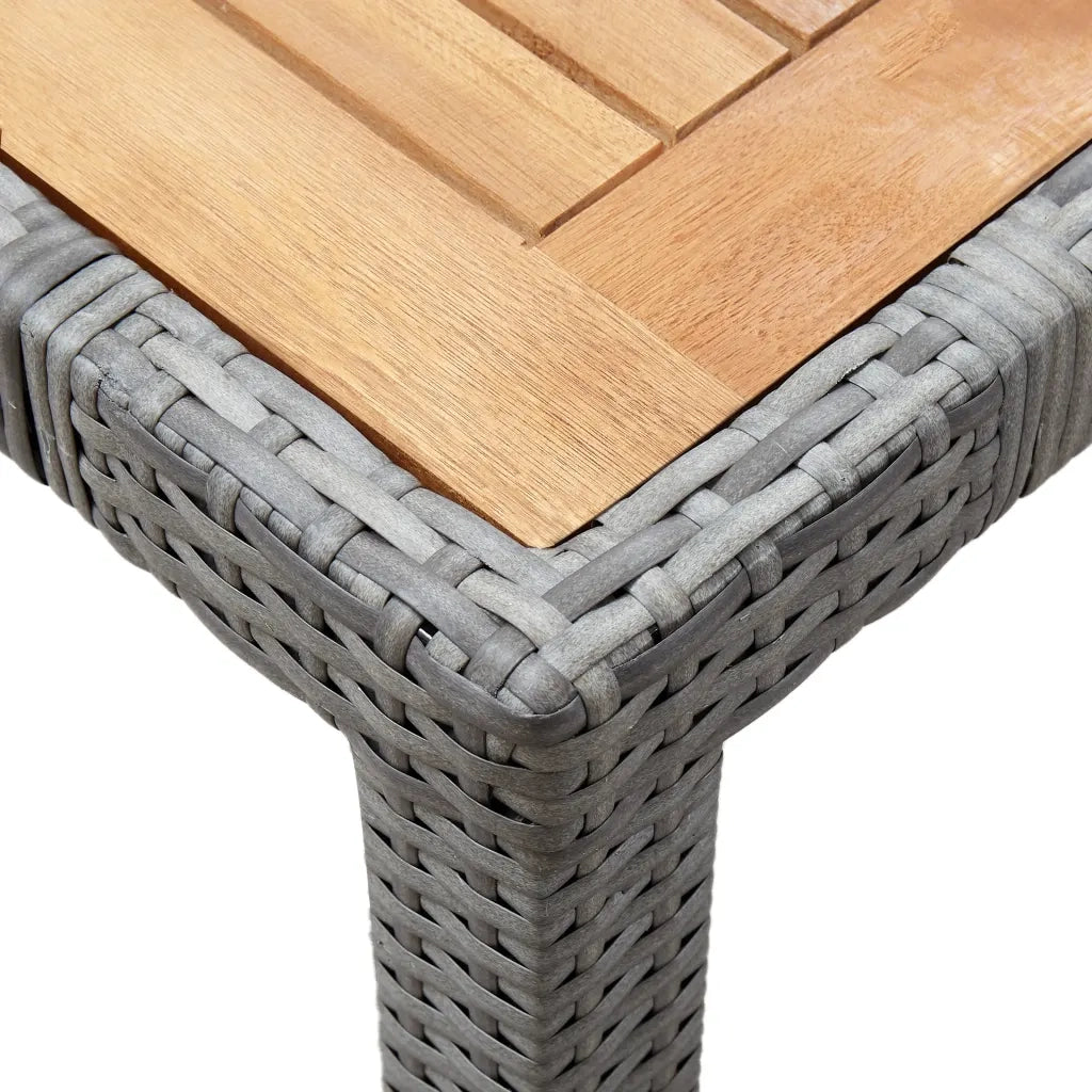 Set da Pranzo per Esterni 7 pz con Cuscini in Polyrattan Grigio cod mxl 34636