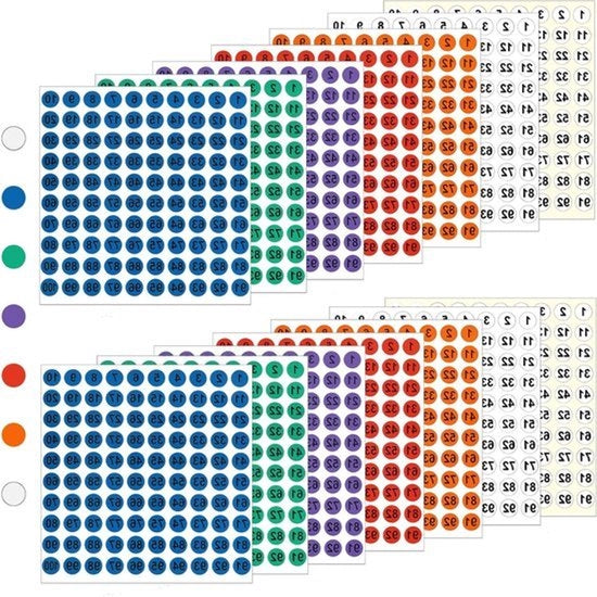 14 etichette vinili numerate da 1 a 100, 07 pollici, etichette numeriche adesive, etichette circolari rimosibili numerate per etichettatura della merce.