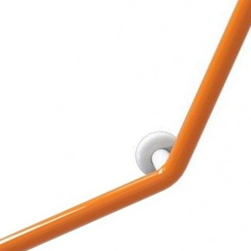 Maniglia cm 40x40 45 gradi color arancio, per bagni disabili ed anziani. goman