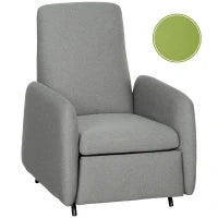 Poltrona Relax Reclinabile con Poggiapiedi Estraibile, Copertura di Ricambio e Seduta con Molle, Grigio