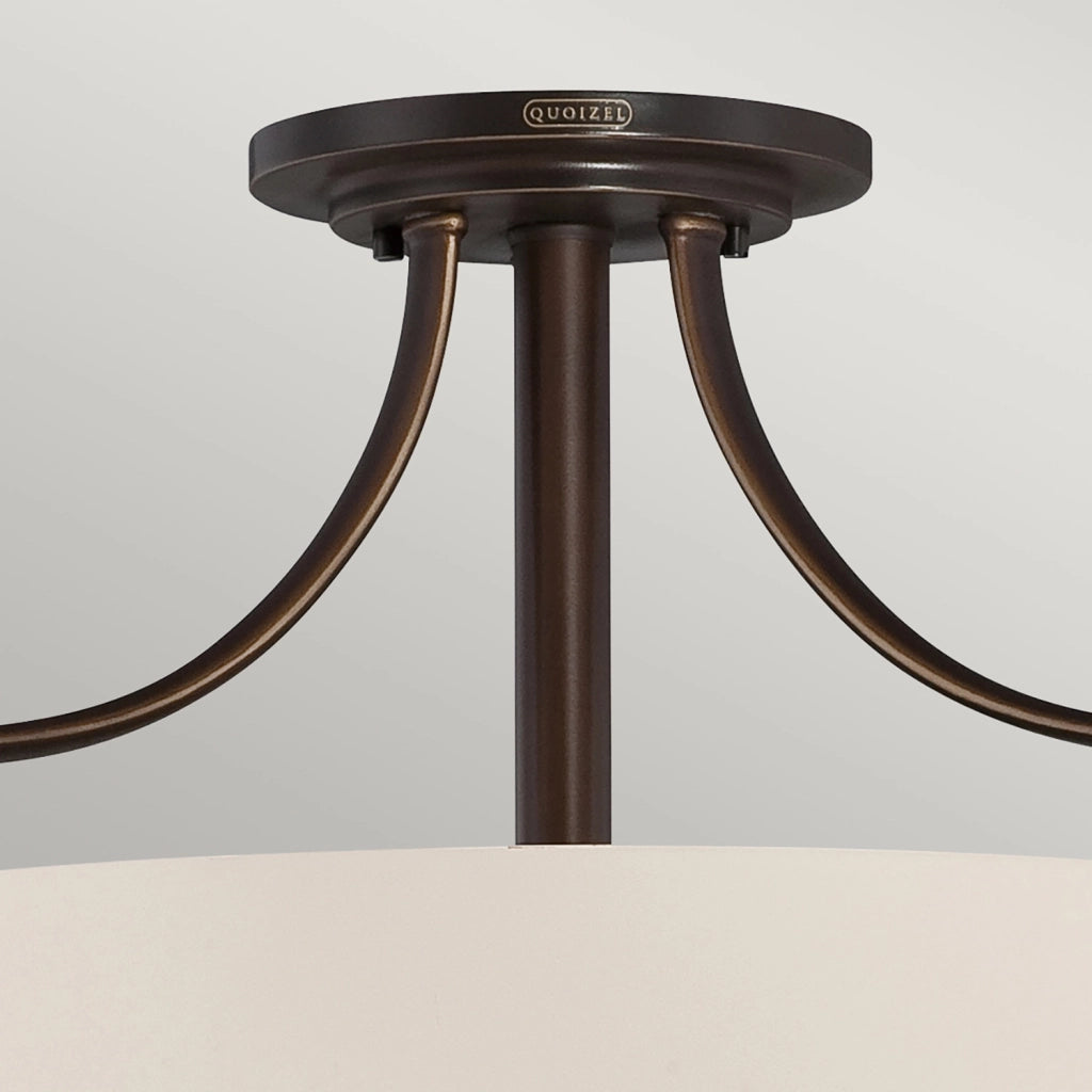 Lampada A Soffitto Contemporanea Chantilly Metallo Bronzo Palladiano 3 Luci E27