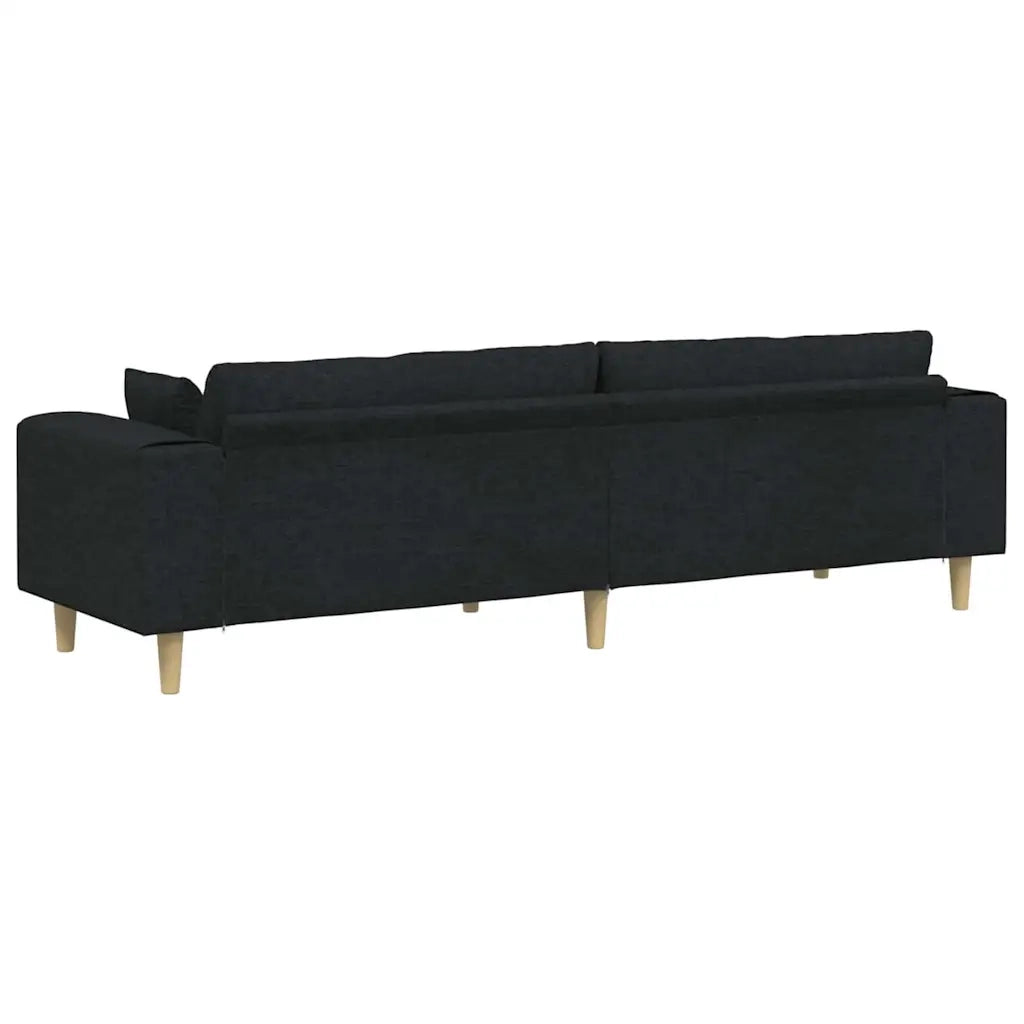 Divano con cuscino-Sofa con cuscino-Divanetto Nero 250 x 77 x 76 cm Tessuto