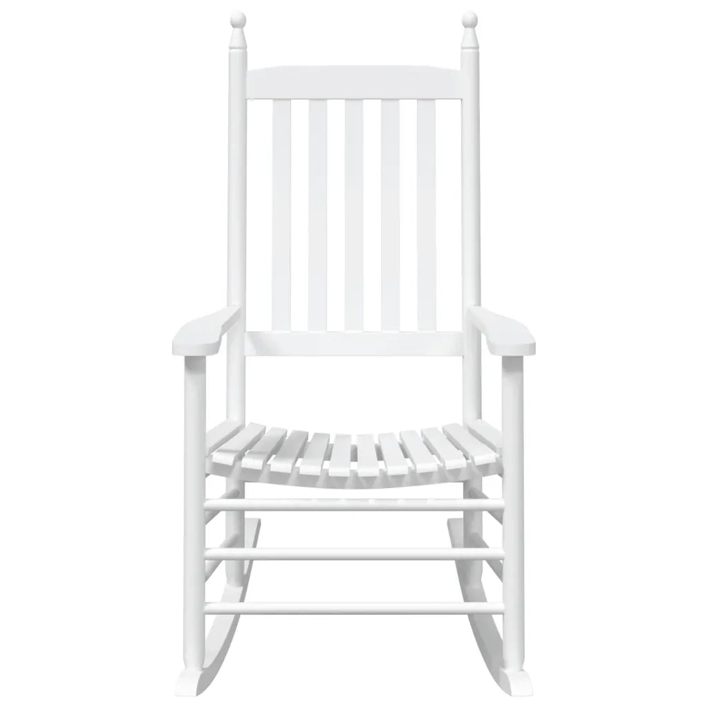 Sedie a Dondolo Sedute Curve 2 pz Bianche Legno Massello Abete 3281588