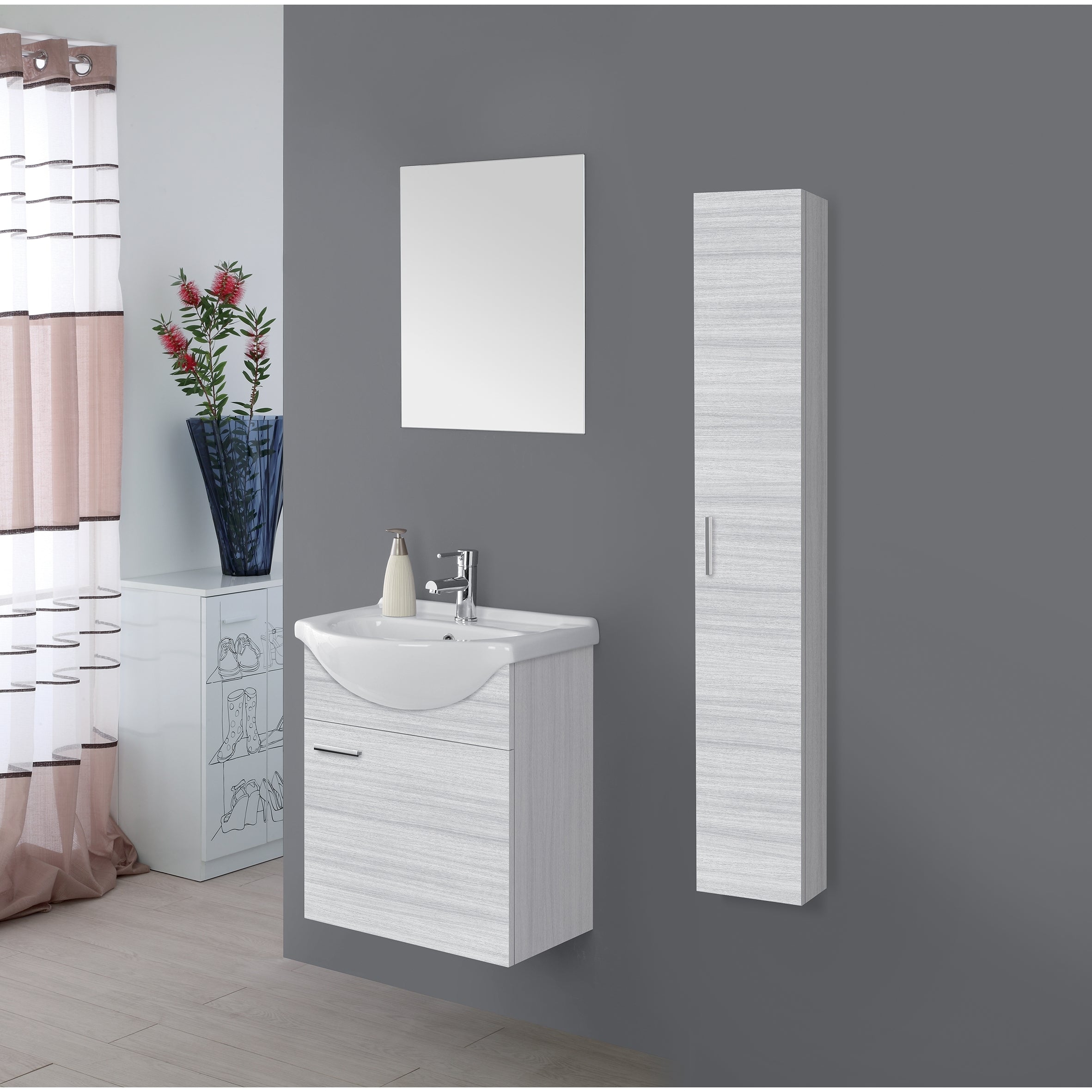 MOBILE BAGNO SOSPESO 55CM GRIGIO.