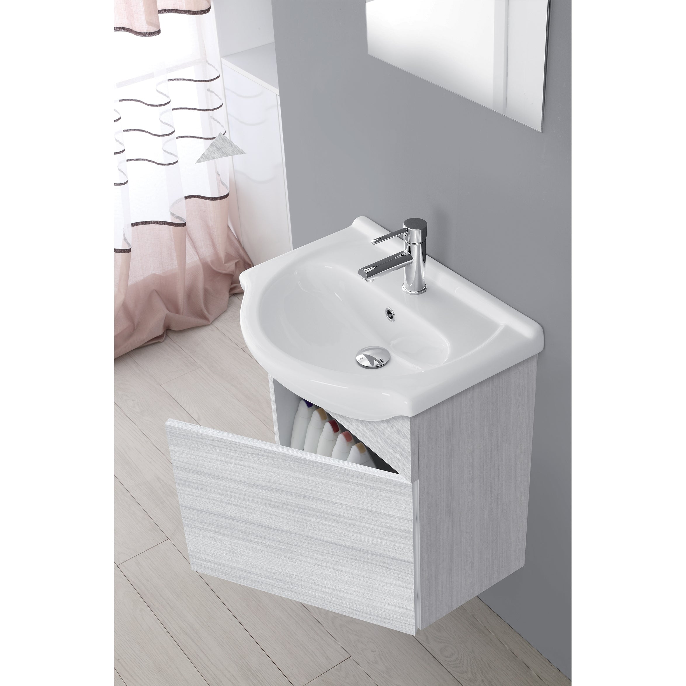 MOBILE BAGNO SOSPESO 55CM GRIGIO.