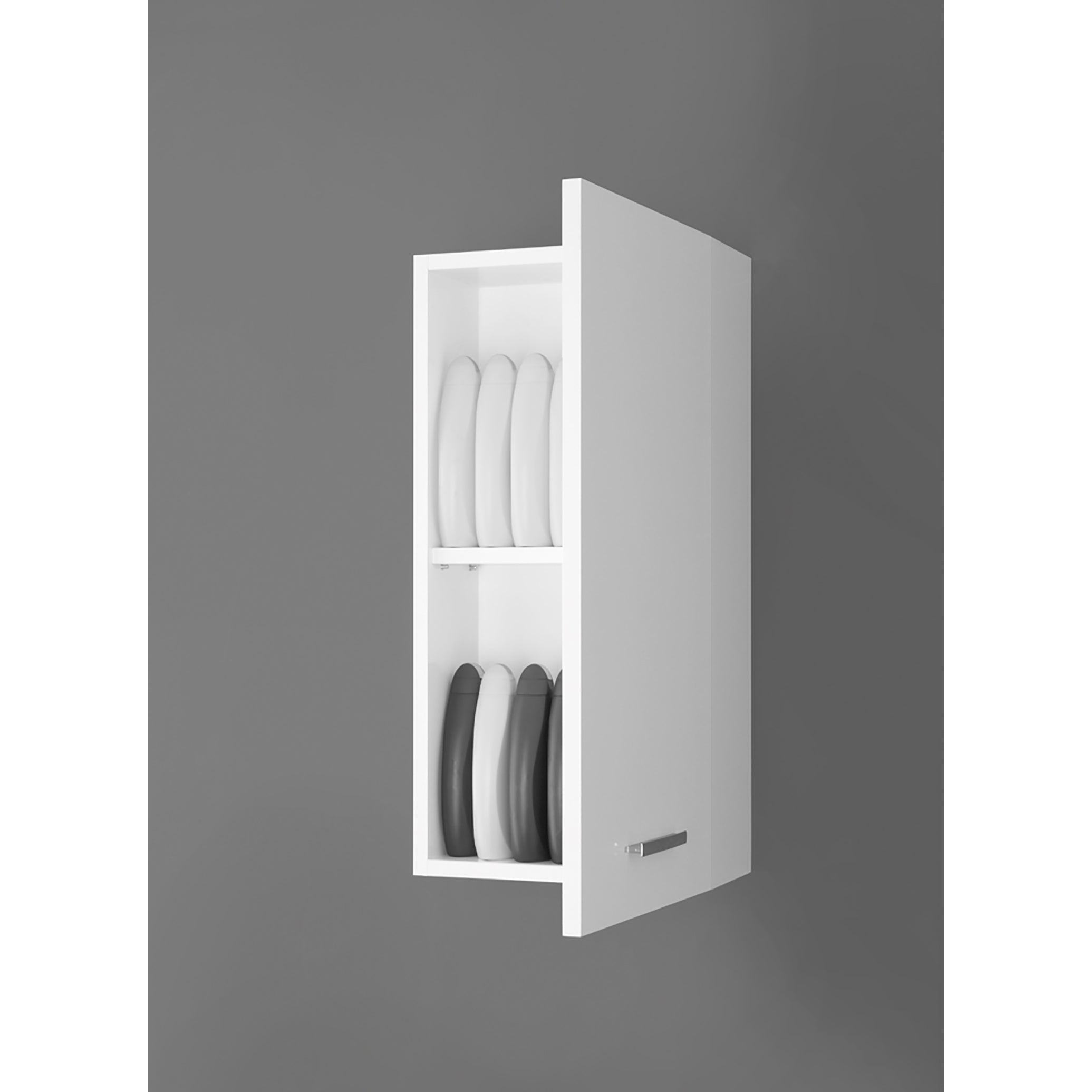 PENSILE 1 ANTA 35X18XH69,5CM BIANCO LUCIDO.