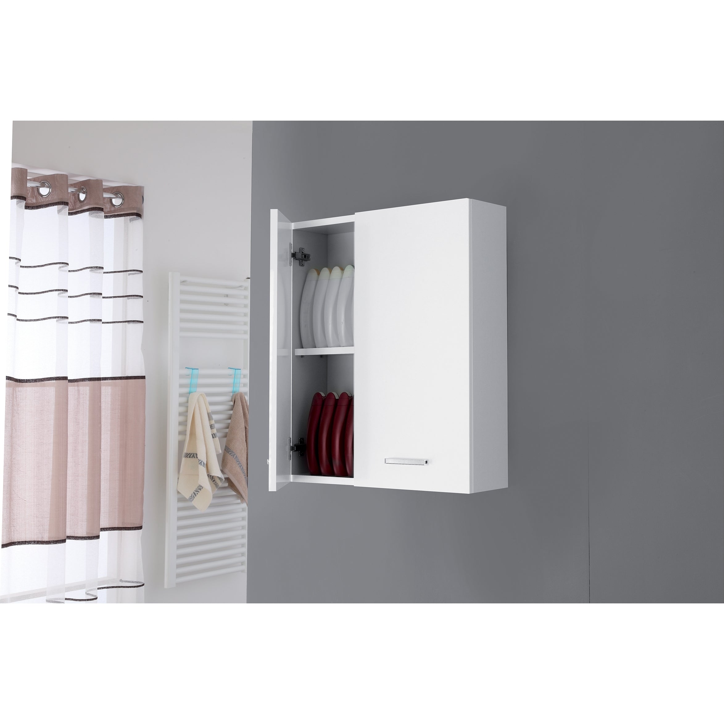 PENSILE 2 ANTE 60X18XH69,5CM BIANCO LUCIDO.