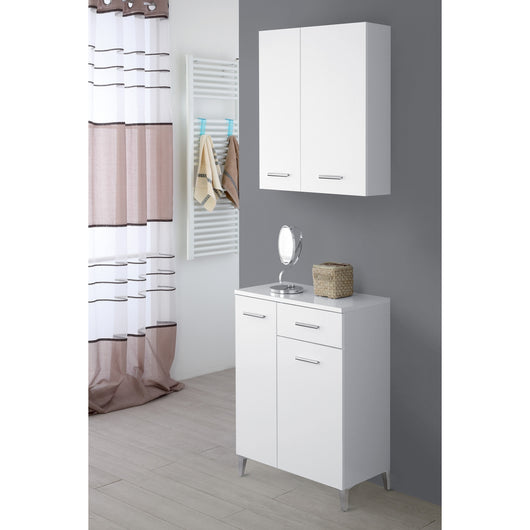 PENSILE 2 ANTE 60X18XH69,5CM BIANCO LUCIDO.