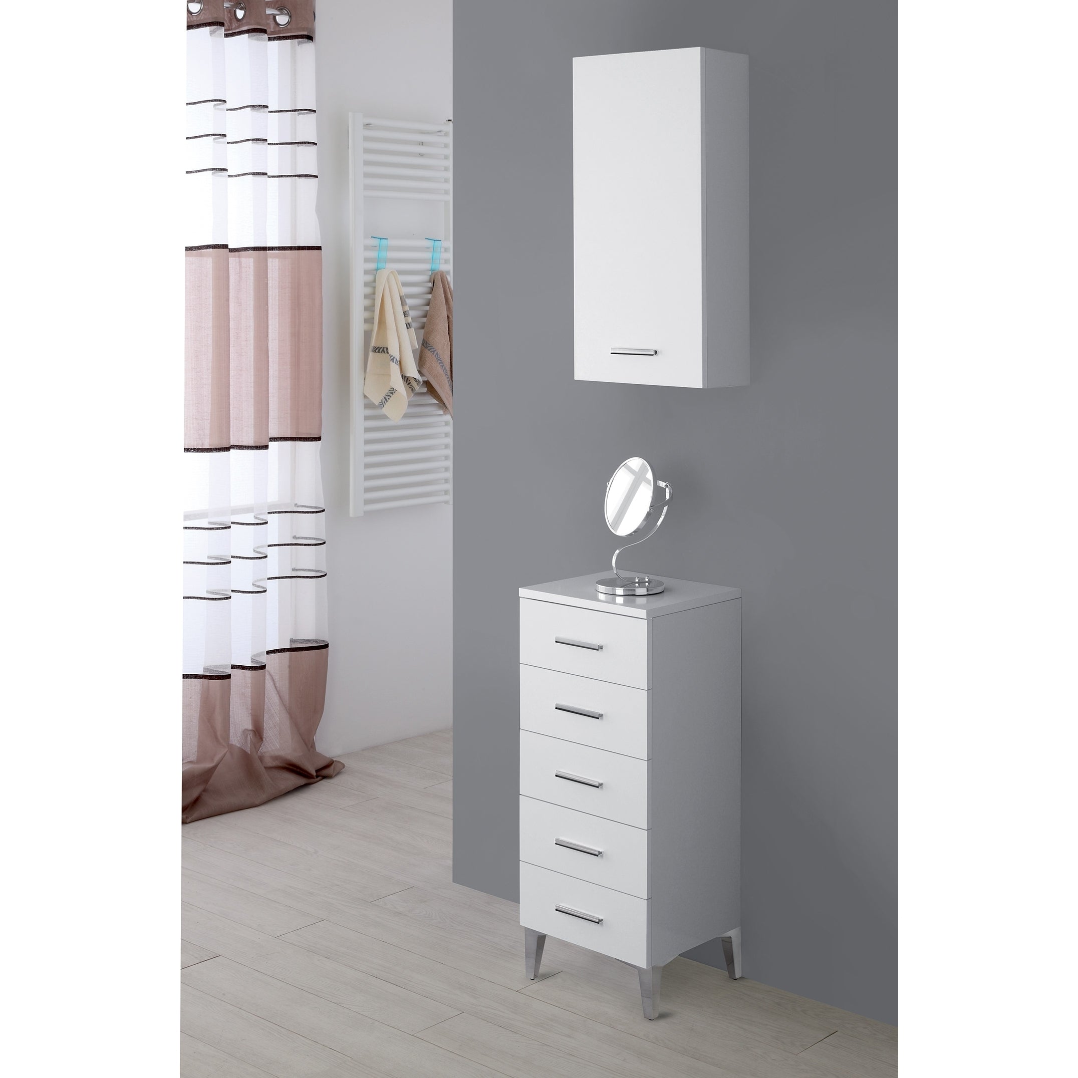 PENSILE 1 ANTA 35X18XH69,5CM BIANCO LUCIDO.