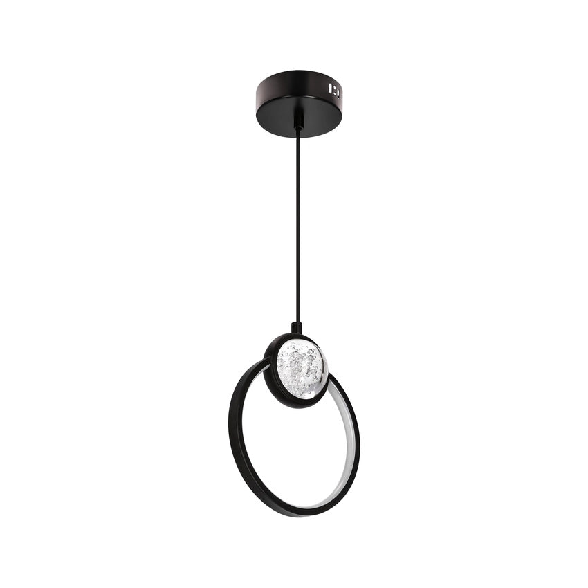 Lampada a sospensione ad anello LED 15W 3000K nera Candellux