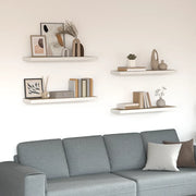 Scaffali a Parete 4 pz Rovere e Bianco 90x23,5x3,8 cm in MDF 326584