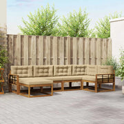 Set di divani da esterno con cuscino 6 pcs Naturale e Beige 3367836
