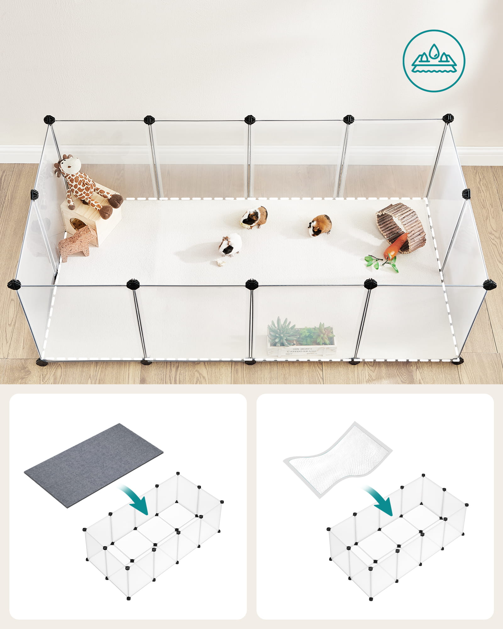 Recinto in miniatura VALORA per conigli, porcellini d'India e criceti - LPC02W