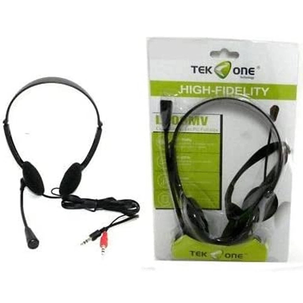 Trade Shop - Cuffie Stereo Con Microfono Per Smartphone Tablet Pc Lettori Mp3 Jack 3,5mm -