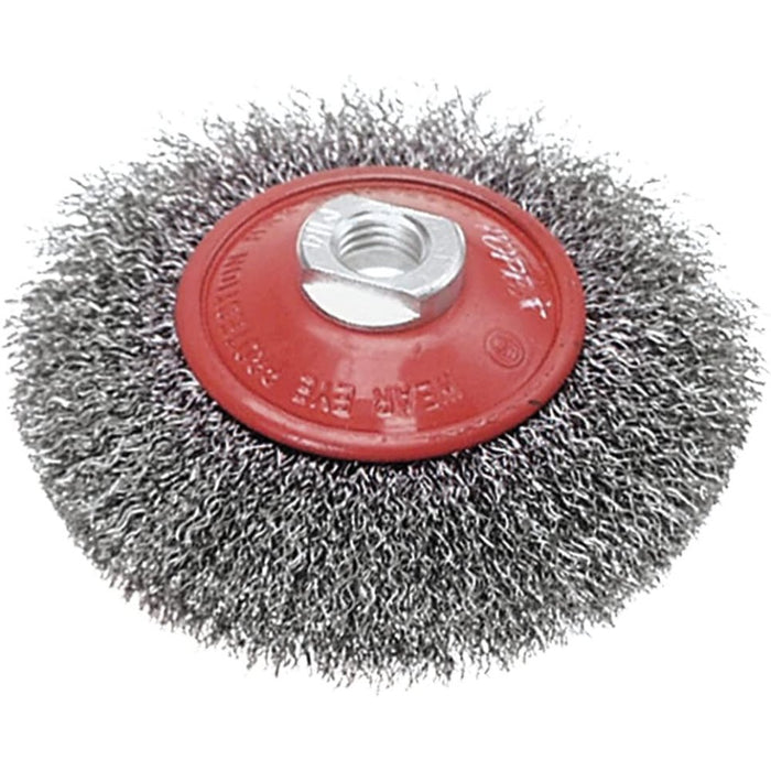 Topex 62h121 spazzola conica, pu punta inclinata, 115 mm x m14 ds