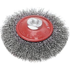 Topex 62h121 spazzola conica, pu punta inclinata, 115 mm x m14 ds