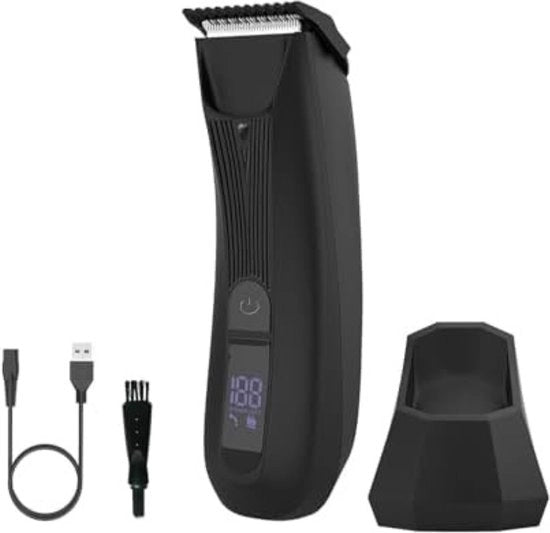 Raschiatore corporeo Uomo - Trimmer corpo Uomo - Raschiatore corpo Uomo - Lichaam Groomer - Nero - Funziona con batterie