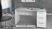 KIT SCRIVANIA STYLUS C/CASSETTIERA 138X60X74 B.CO LAC.