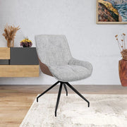 Set 2 Sedia tessuto grigio chiaro e retro in ecopelle aragosta Agora