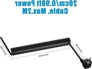 Spirale di allungamento 250 V/16 A - 3 conduttori - estensibile da 0,75 m a 2 m - nero - IP20