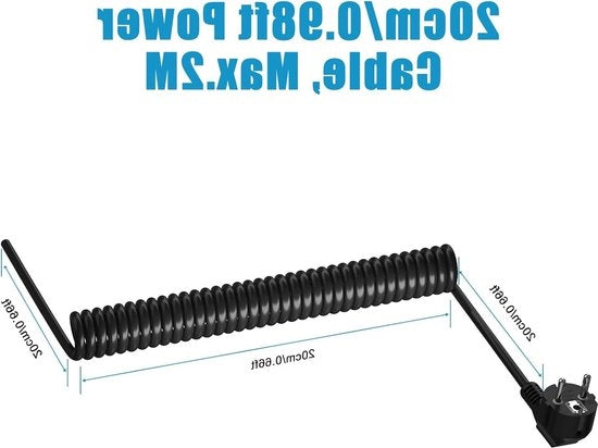 Spirale di allungamento 250 V/16 A - 3 conduttori - estensibile da 0,75 m a 2 m - nero - IP20