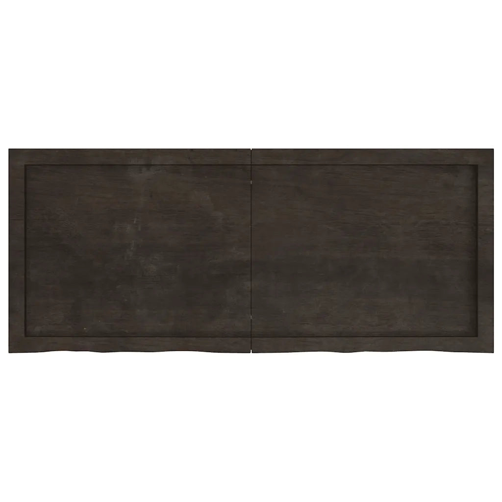 Piano Bagno Marrone Scuro 120x50x(2-4)cm Legno Trattato